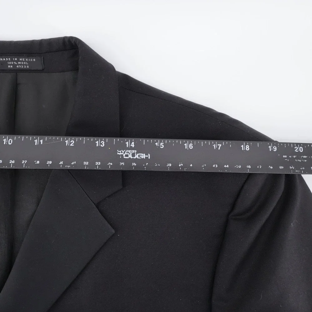 Jones New York 100% Wool 3-Button Tuxedo Suit Black Mens‎ 42S 35x29